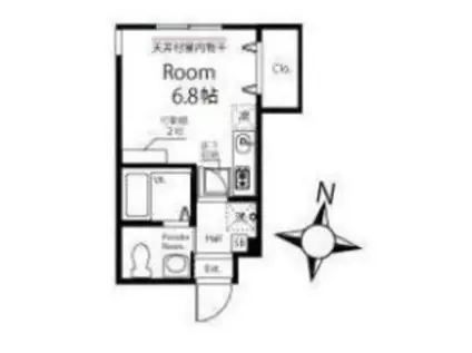 ハーミットクラブハウス千歳船橋(ワンルーム/1階)の間取り写真