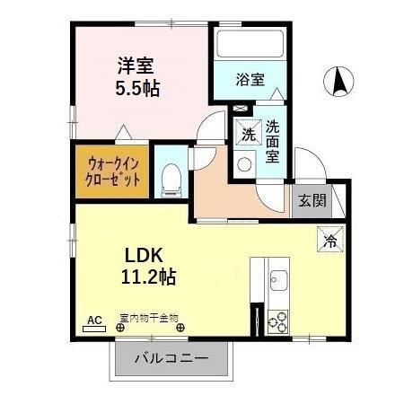 グローヴ(1LDK/2階)の間取り写真