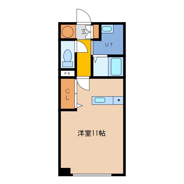 マンションプラテリア(ワンルーム/2階)の間取り写真