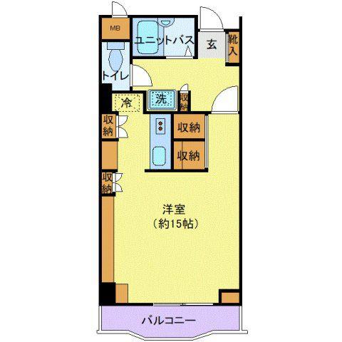 花京院ビル(ワンルーム/8階)の間取り写真