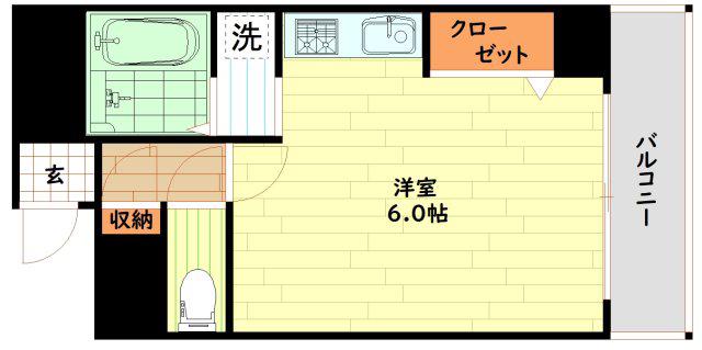 グランピア桜井(ワンルーム/2階)の間取り写真