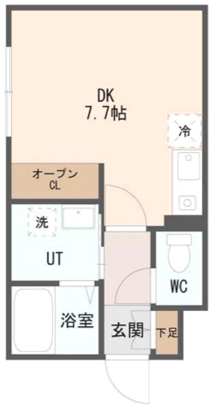 COFFRET西町北(ワンルーム/4階)の間取り写真