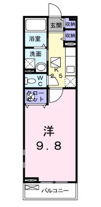 アヴニールK(1K/1階)の間取り写真