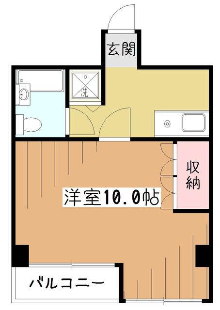 フラットサカエ(1K/3階)の間取り写真