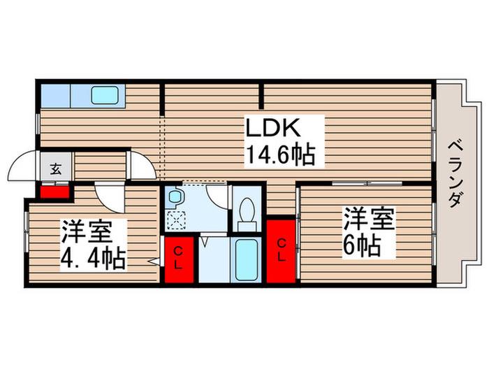 ビラ・トーホー(3DK/2階)の間取り写真