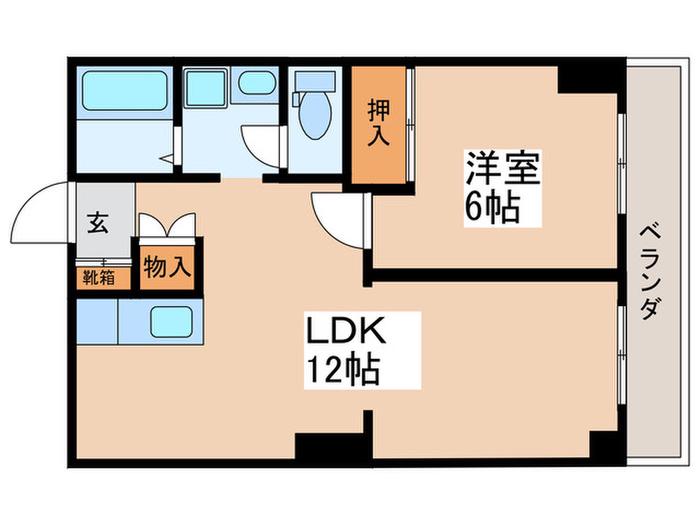 メゾン伊東(1LDK/5階)の間取り写真