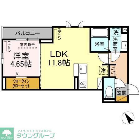 メゾン真砂(1LDK/3階)の間取り写真