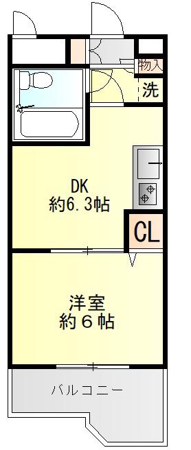 ライオンズプラザ北仙台(1DK/10階)の間取り写真