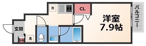 アクシア(1K/1階)の間取り写真