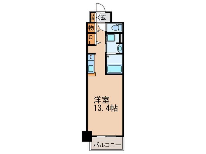 PONTE CIELO(ワンルーム/8階)の間取り写真