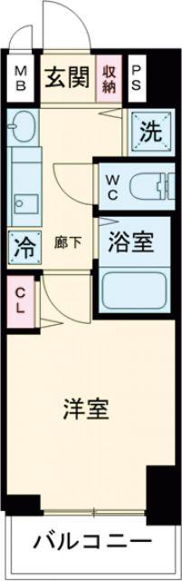 ララプレイス三宮東アスヴェル(1K/10階)の間取り写真