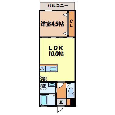 VISTA LAGO(1LDK/3階)の間取り写真