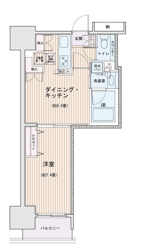 エスティメゾン錦糸町II(1DK/12階)の間取り写真