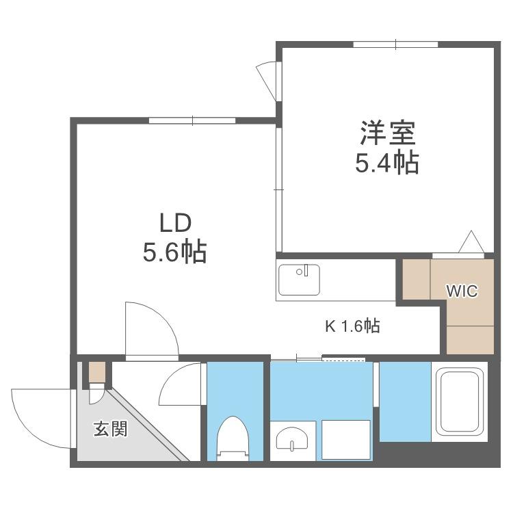 ホロムア美園(1LDK/1階)の間取り写真