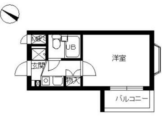 スカイコート矢部第2(1K/3階)の間取り写真