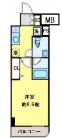 SYFORME KOMAZAWA-DAIGAKU(1K/2階)の間取り写真