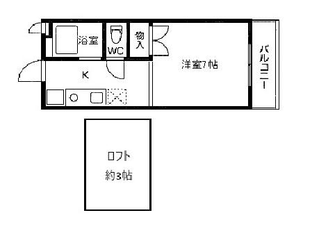 ハイツTAKAHASHI(1K/2階)の間取り写真