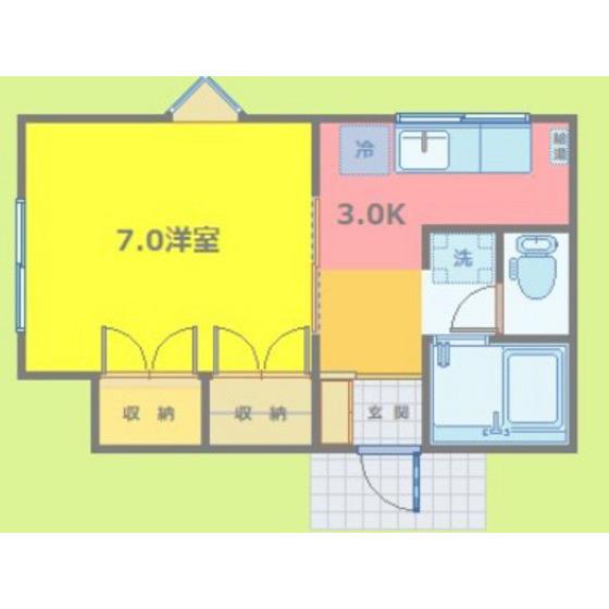 パームズサトーC(1K/2階)の間取り写真