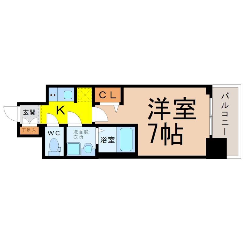 S-RESIDENCE上前津駅前(1K/8階)の間取り写真