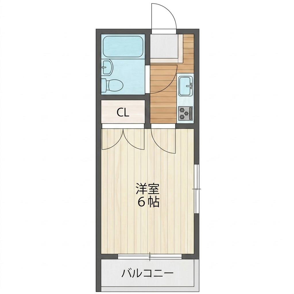 ウィステリア墨江(1K/2階)の間取り写真