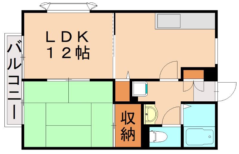 ビーライン力丸(1LDK/1階)の間取り写真