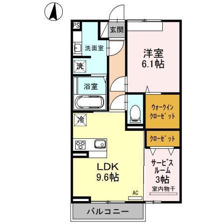 ピアット(1SLDK/2階)の間取り写真