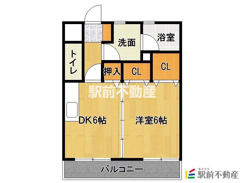 メゾン小林(1DK/2階)の間取り写真