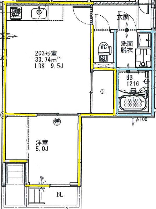 GRANDTIC オルゲント 4号(1LDK/2階)の間取り写真