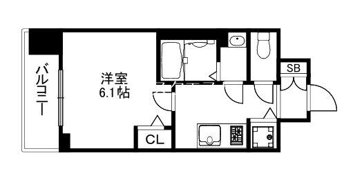 ベラジオレガシー葛野大路八条(1K/3階)の間取り写真