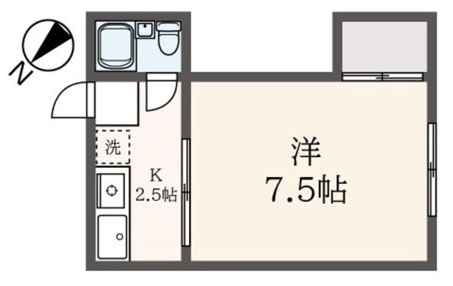 トキワハイツ(1K/2階)の間取り写真