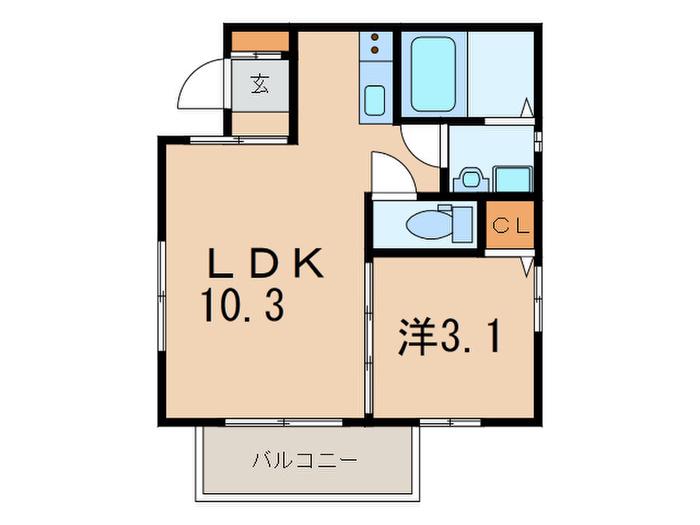 ESPECIAL明石(1LDK/1階)の間取り写真