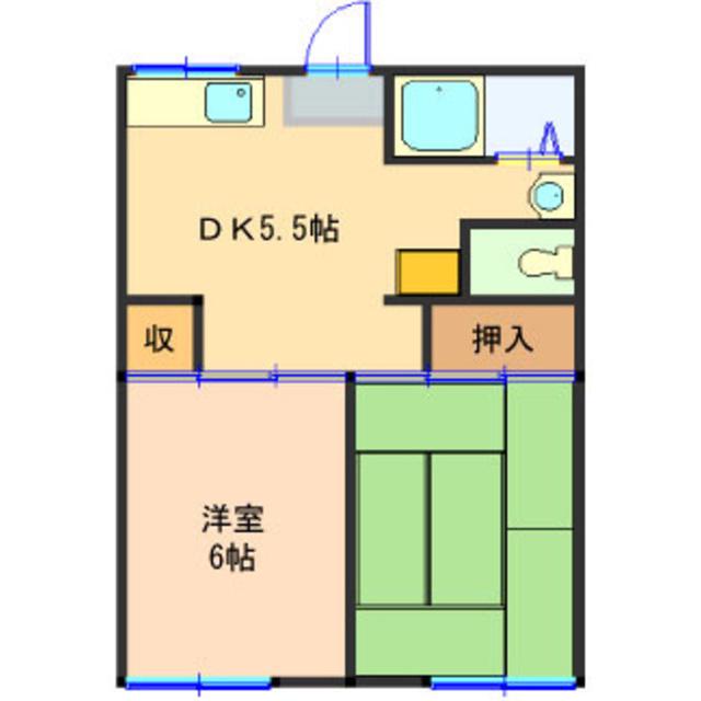 清水東ハイツ(2DK/1階)の間取り写真