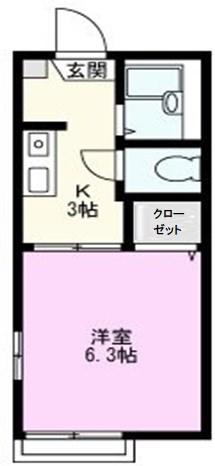 ディアス元町(1K/1階)の間取り写真