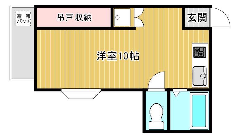 ラフィーネ平安(ワンルーム/2階)の間取り写真
