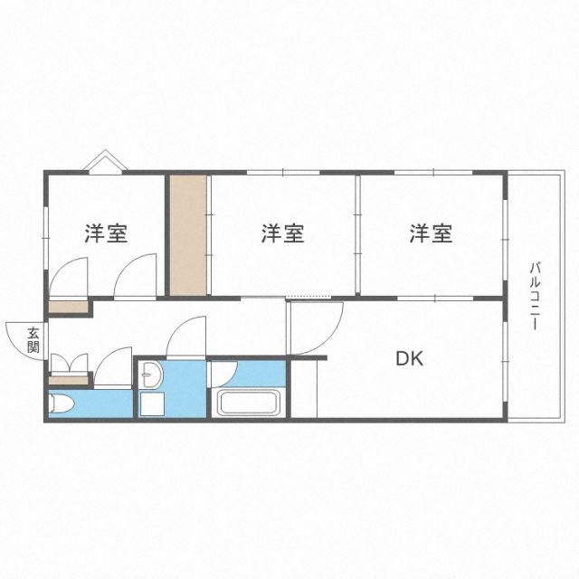 アルテハイム大野城(3DK/1階)の間取り写真