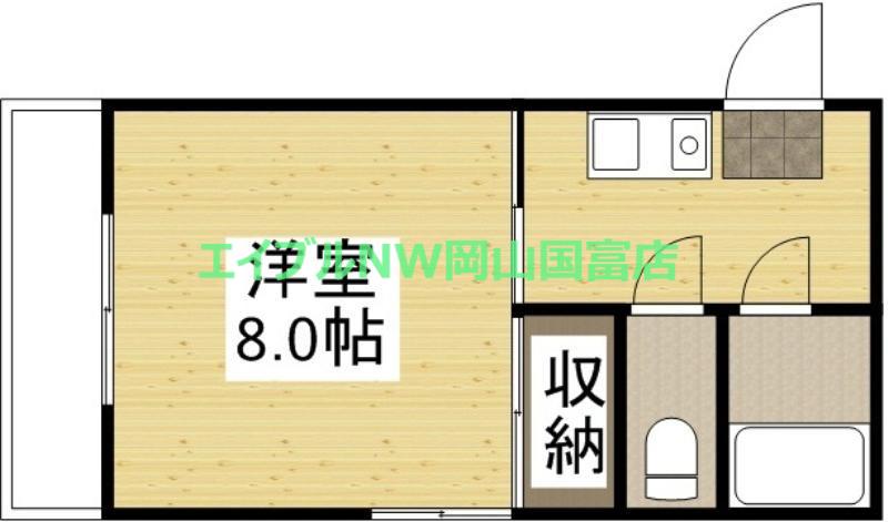 ドゥリーム浜(1K/2階)の間取り写真