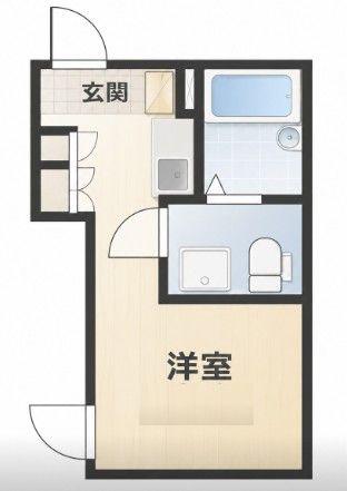 VILLA ANGE(ワンルーム/1階)の間取り写真