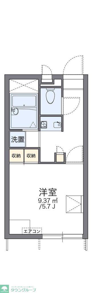 レオパレスエクレール(1K/1階)の間取り写真