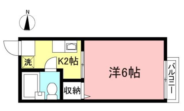 シティーハイムつつみ(1K/1階)の間取り写真