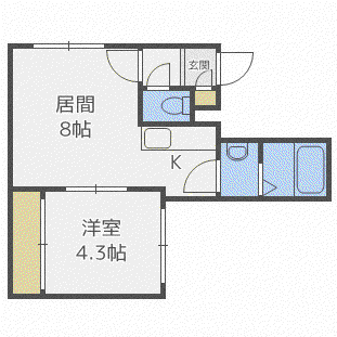 アイアール麻生(1DK/1階)の間取り写真