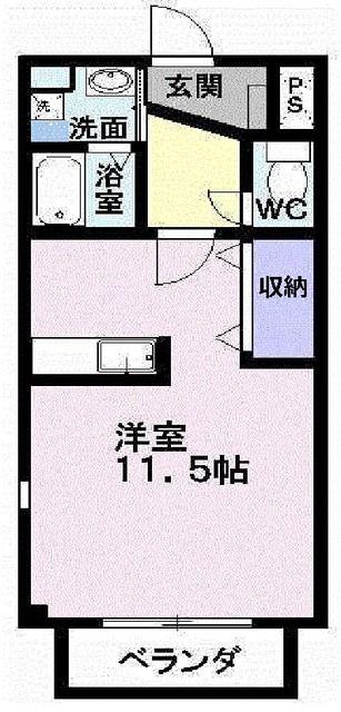 ペアフィールド(ワンルーム/2階)の間取り写真