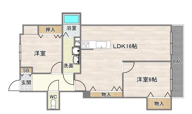第3ハイムユリ(3LDK/3階)の間取り写真