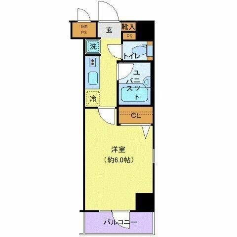 ステージグランデ南麻布(1K/2階)の間取り写真