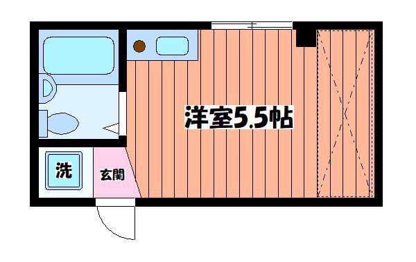 パークサイドハウス(ワンルーム/3階)の間取り写真