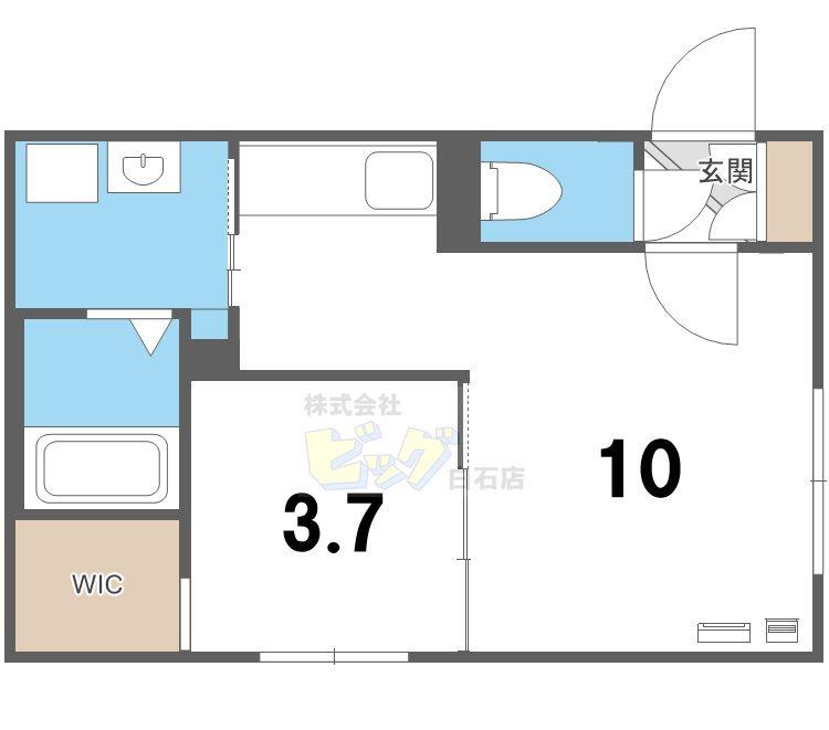 CITY RESIDENCE月寒中央(1LDK/2階)の間取り写真