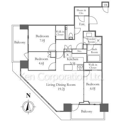 JIYUGAOKA MUSE SQUARE THE RESIDENCE(3LDK/8階)の間取り写真
