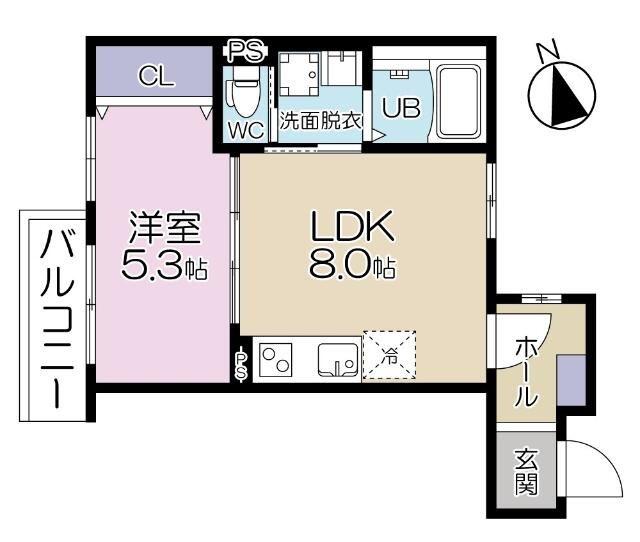 ミュゲ浅草(1LDK/3階)の間取り写真