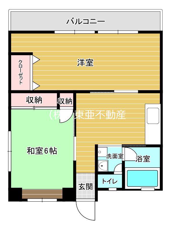 丸一ビル(2DK/4階)の間取り写真