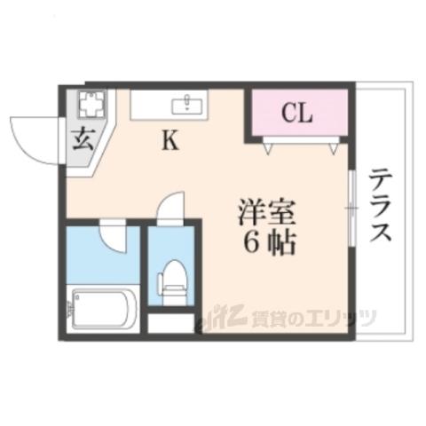 アマデウス(ワンルーム/1階)の間取り写真
