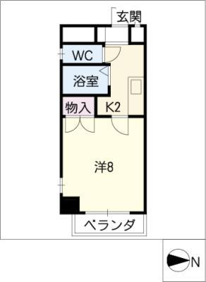 サンアペックス四日市(1K/4階)の間取り写真